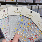 Color-Block Embossed Heart Nail Art