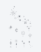 Starlight & Heart Dust Temporary Tattoo: Star & Heart Dust Set