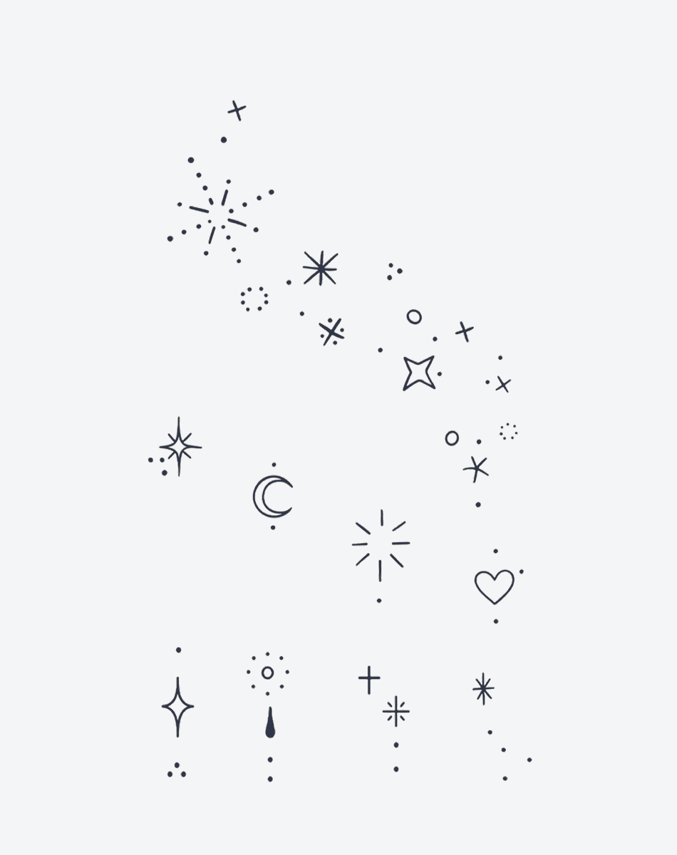 Starlight & Heart Dust Temporary Tattoo: Star & Heart Dust Set