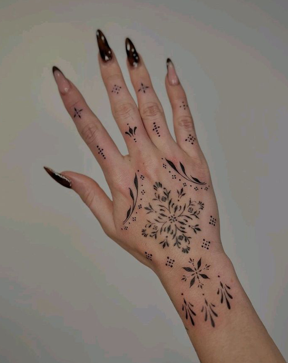 Ornate Tattoo: Large Floral Mandala Body Art