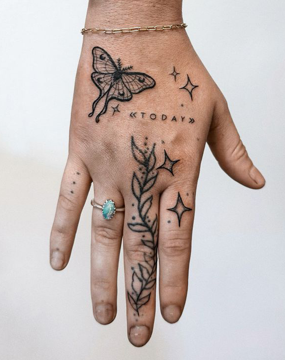 Quote Temporary Tattoo: Lunar Moth 'Today' Design