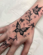 Celestial Temporary Tattoo: Butterfly Bow Stickers