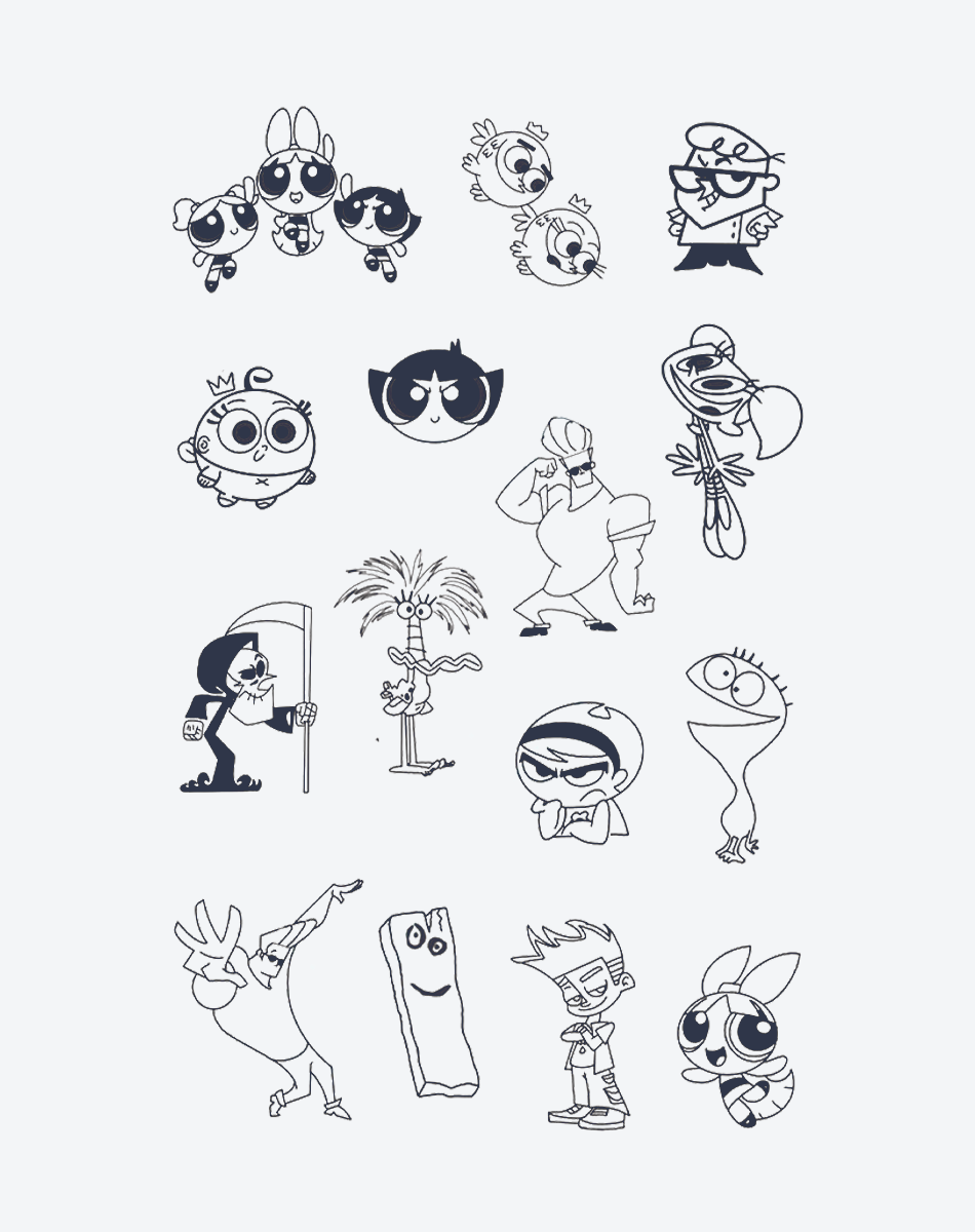Y2K Toons Tattoo Retro Cartoon Design