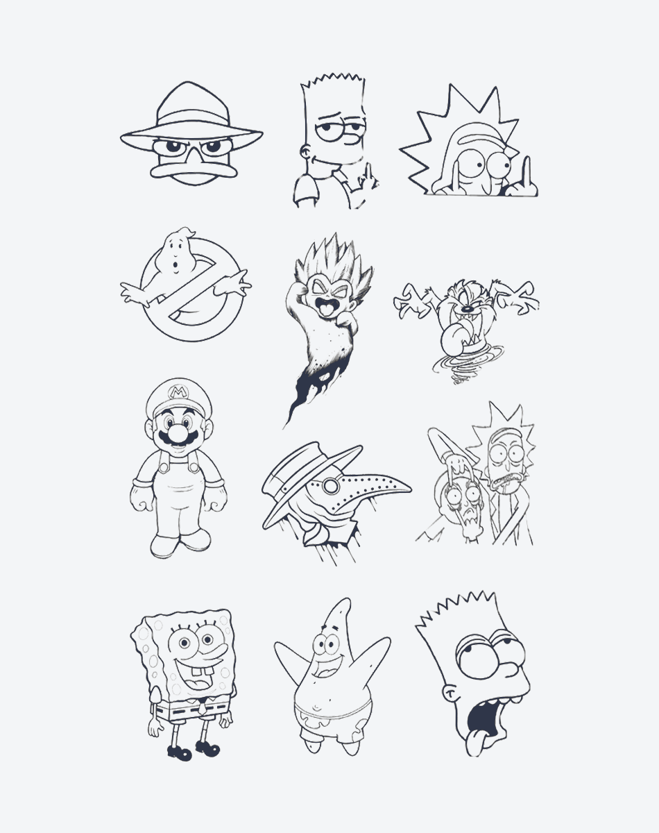 Pop Culture Punks Tattoo Bold Design