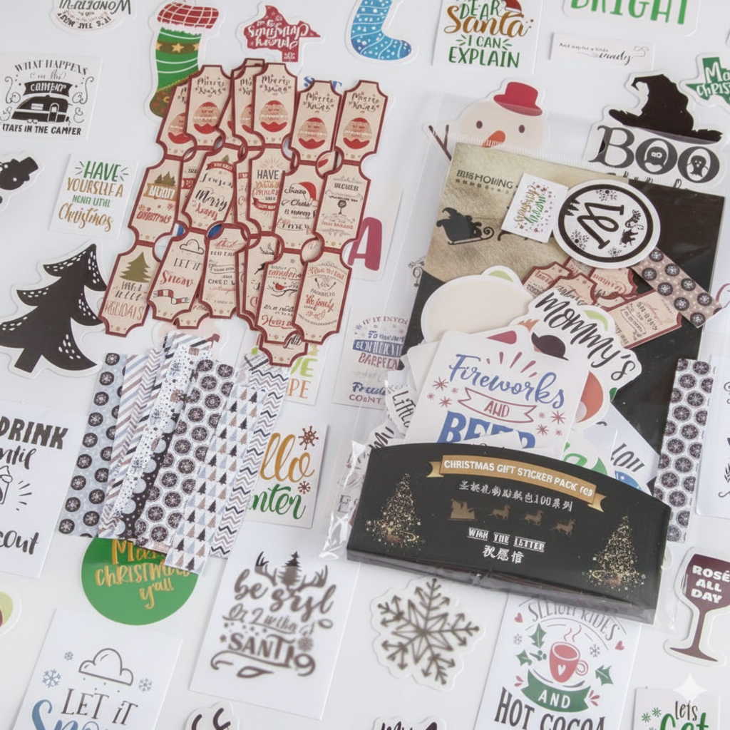 Vintage & Festive Medley Journal Stickers