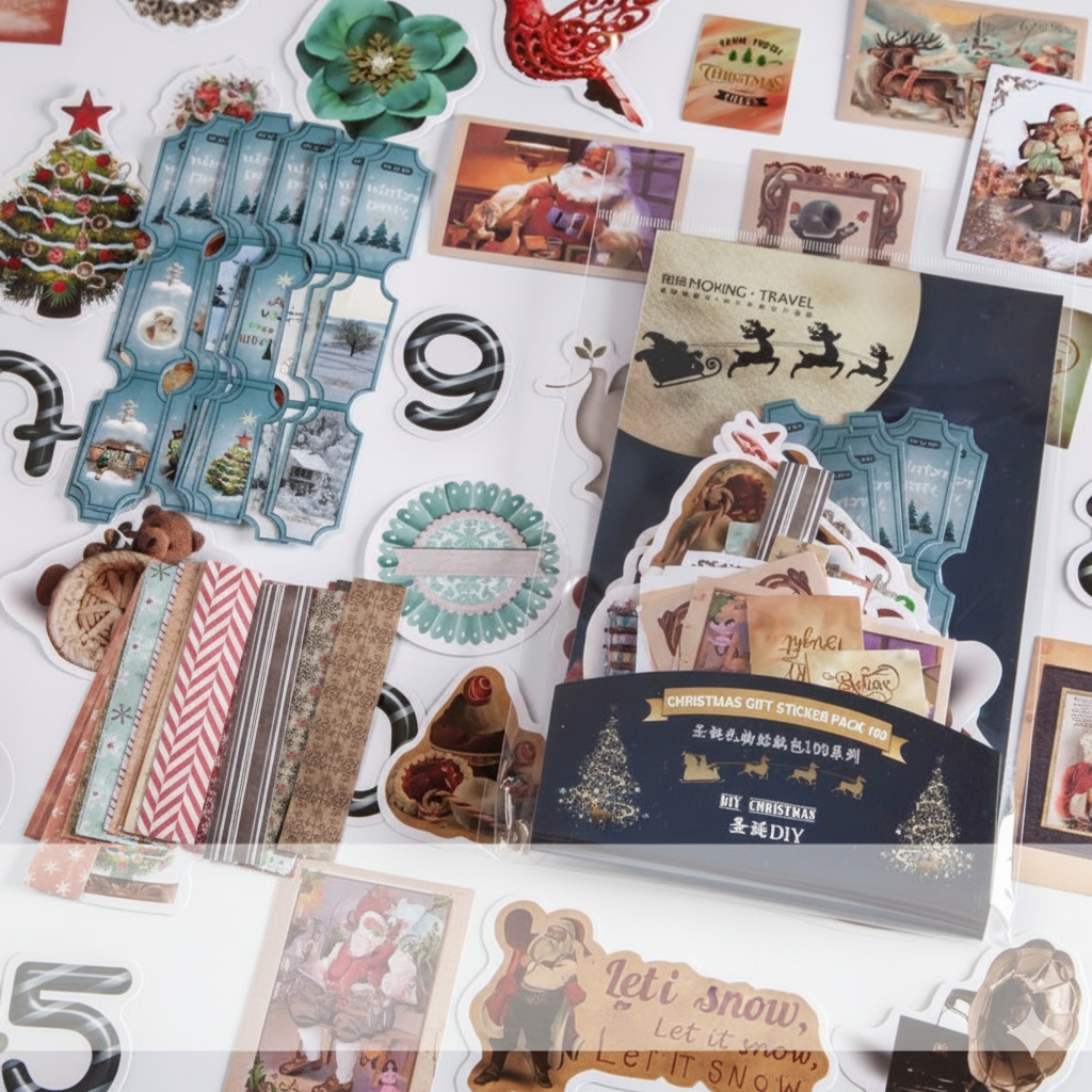 Vintage & Festive Medley Journal Stickers