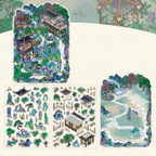 Oriental Vista Diorama Stickers