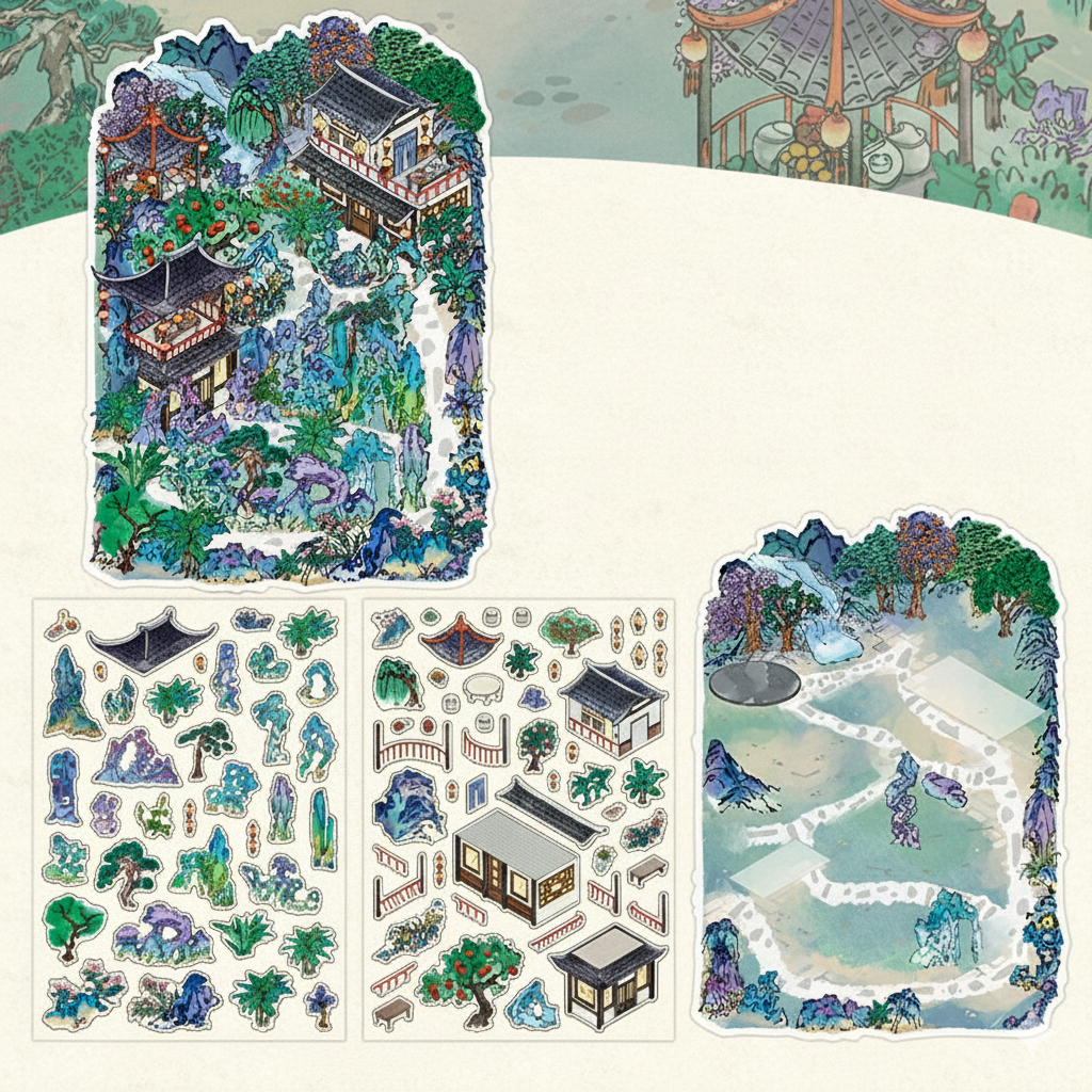 Oriental Vista Diorama Stickers