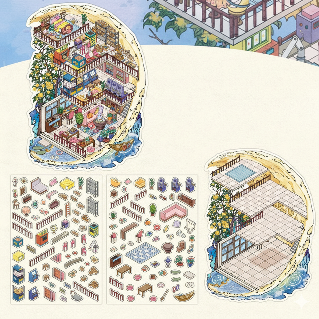 Oriental Vista Diorama Stickers