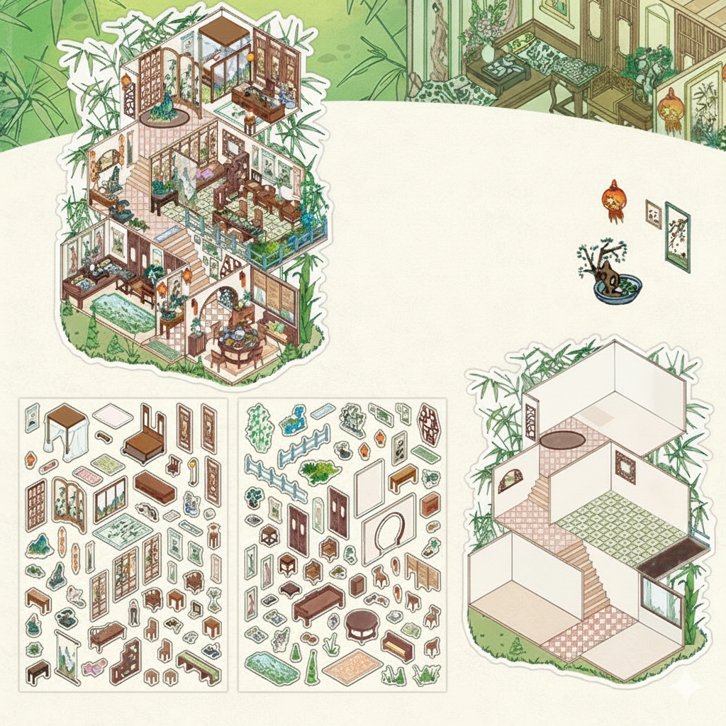 Oriental Vista Diorama Stickers