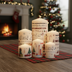 Colorful Christmas Blessings Candle Decals