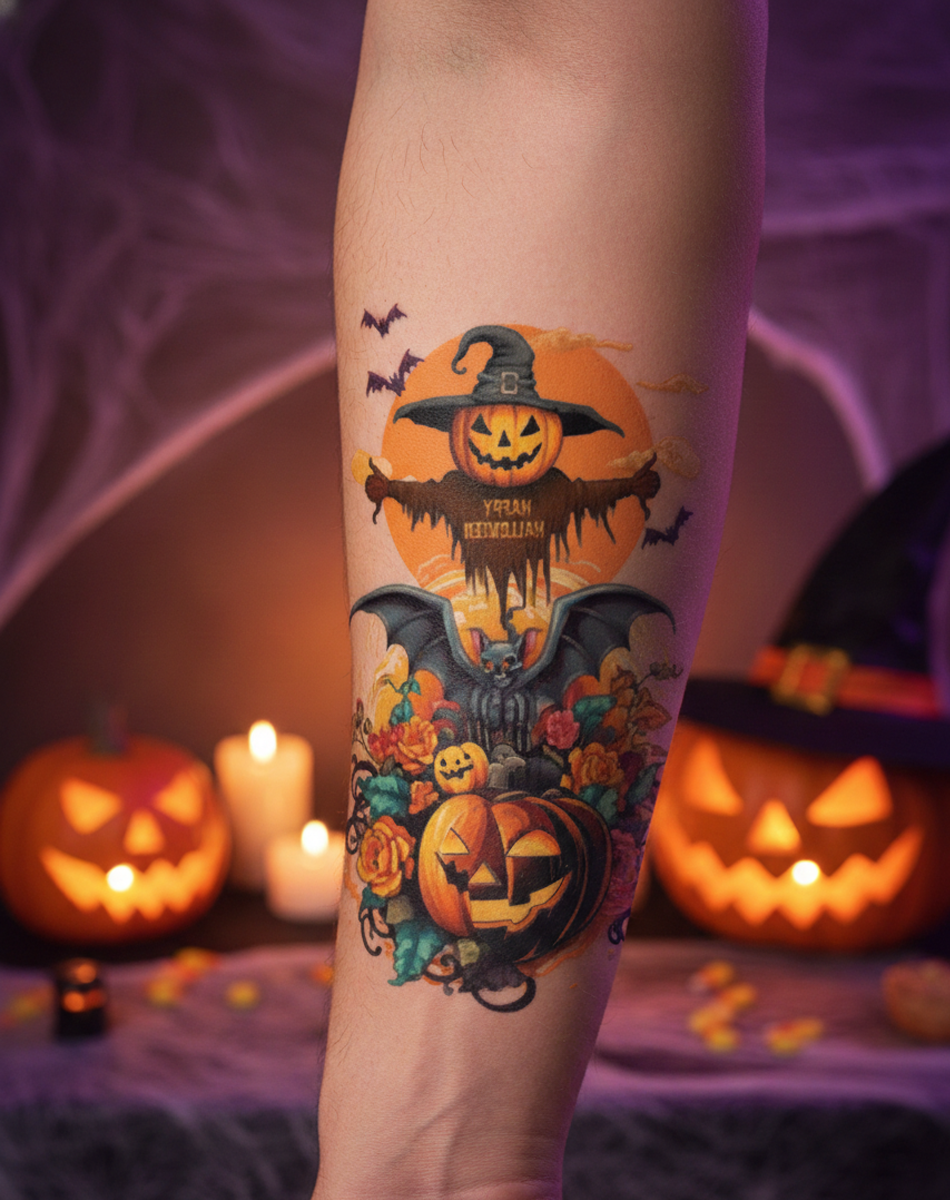 Halloween Spooky Tattoo Set