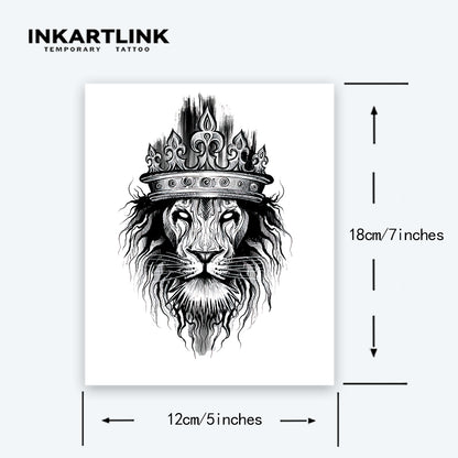 lion head with crown tattoo design