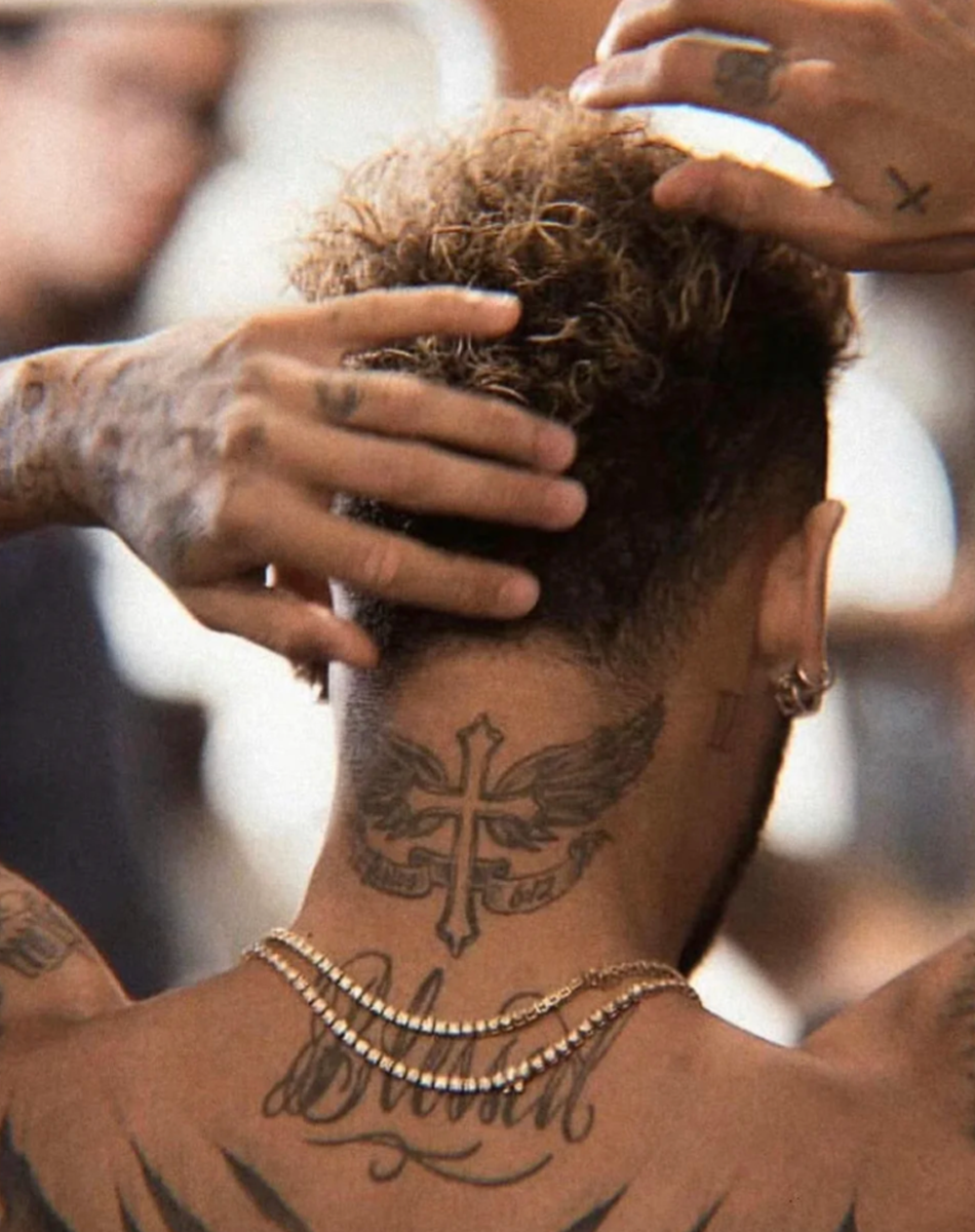 Blessed Cross Wings Tattoo