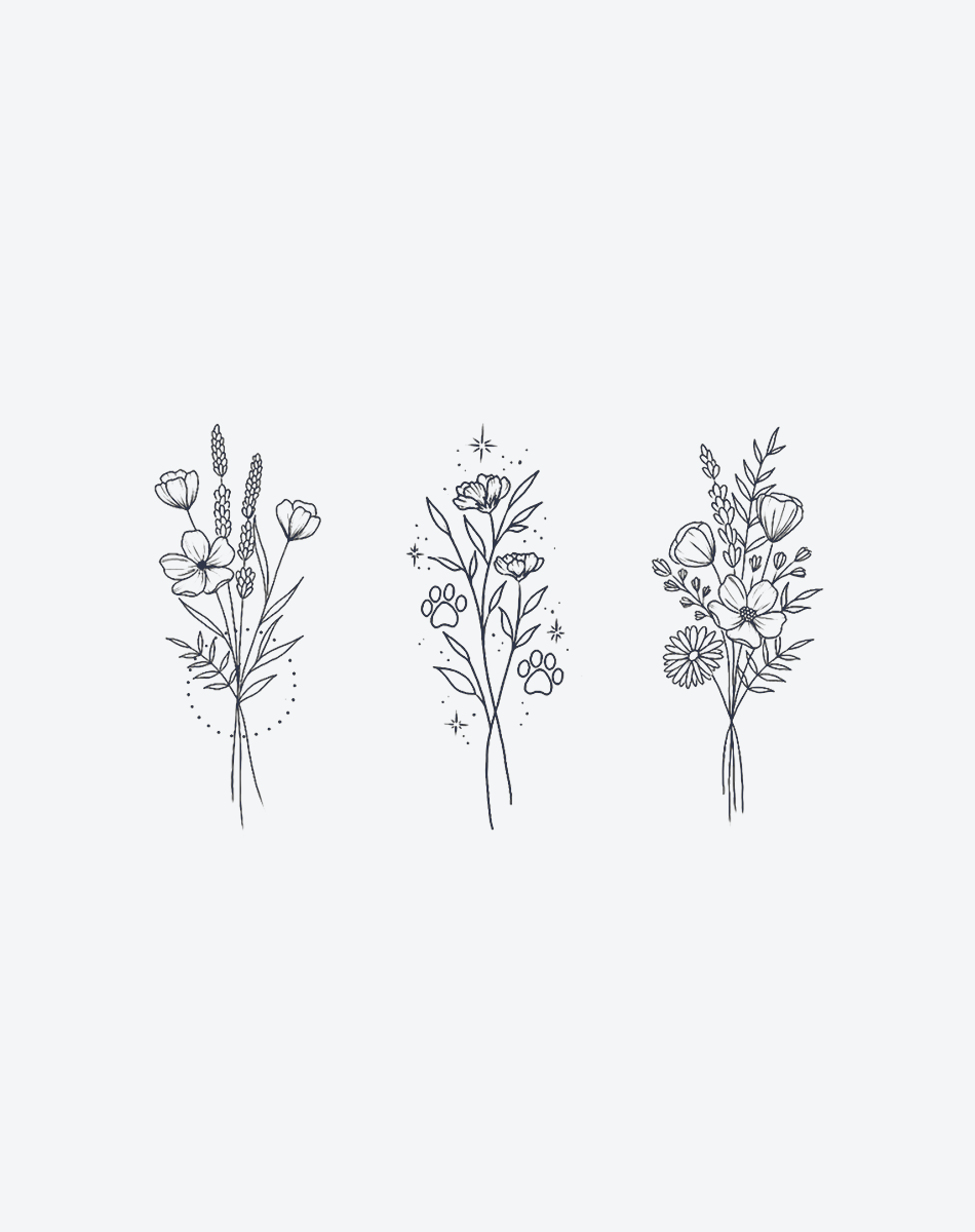 線画の花