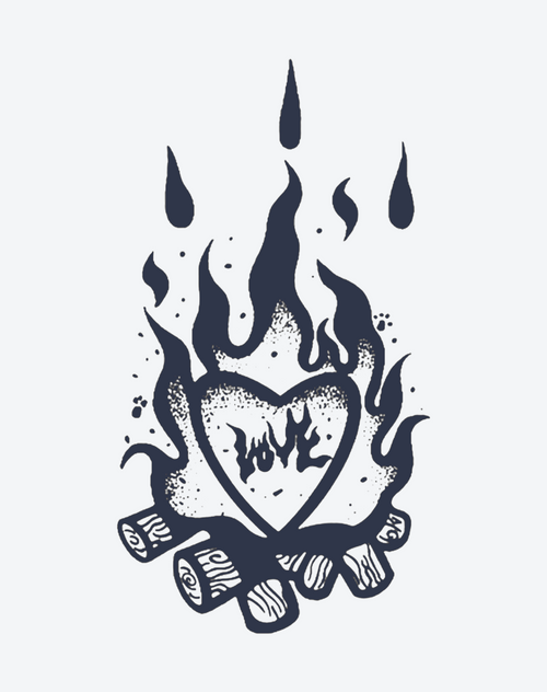 Passion Flame Heart Art