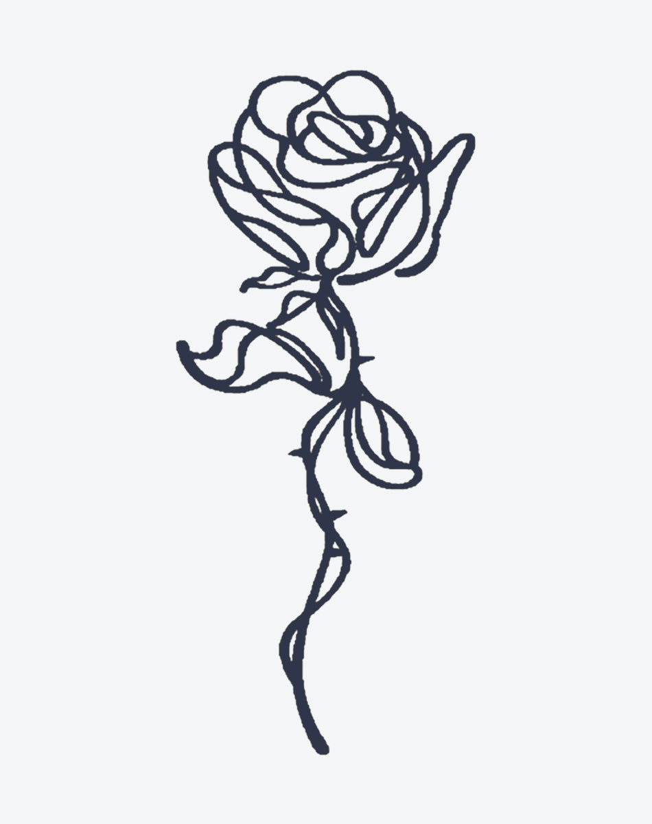 One Line Rose Art