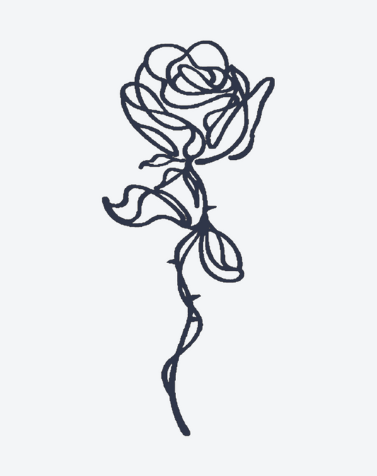 One Line Rose Art