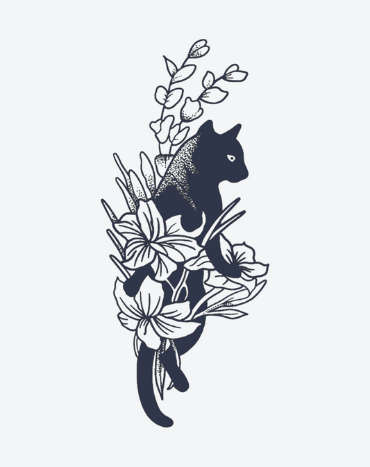 花柄の猫
