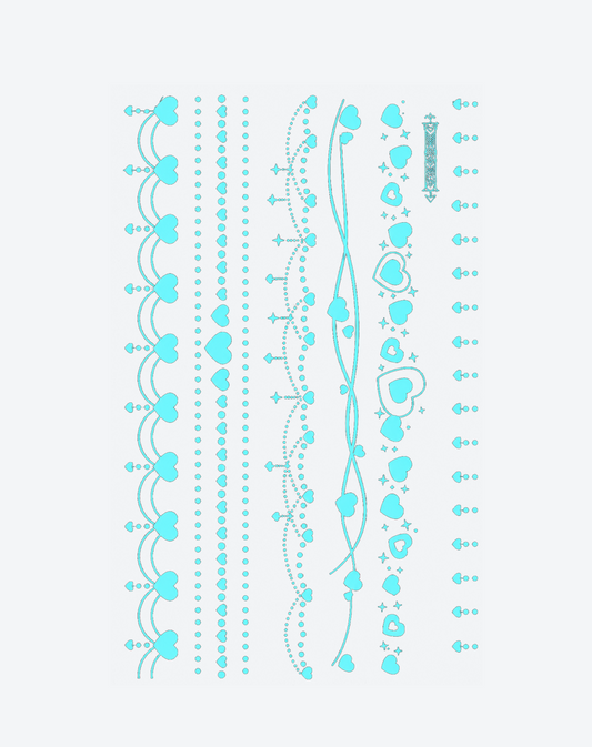 Glow in the Dark Hearts & Chains Temporary Tattoo