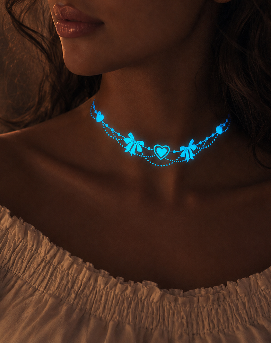 Glow in the Dark Butterflies & Bows Temporary Tattoo