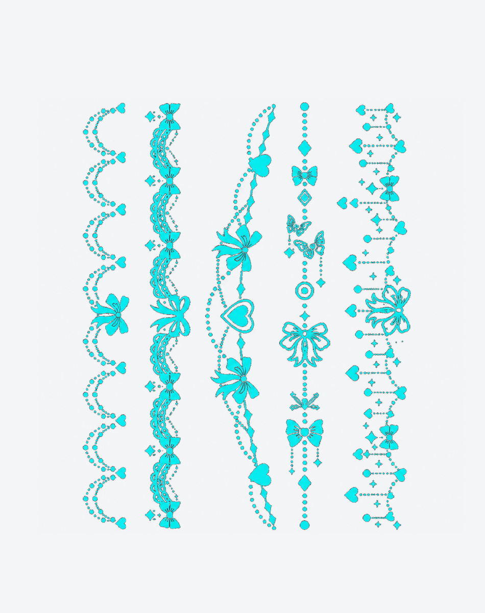 Glow in the Dark Butterflies & Bows Temporary Tattoo