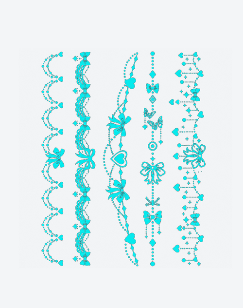 Glow in the Dark Butterflies & Bows Temporary Tattoo