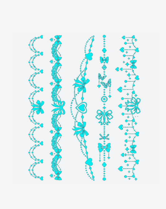 Glow in the Dark Butterflies & Bows Temporary Tattoo