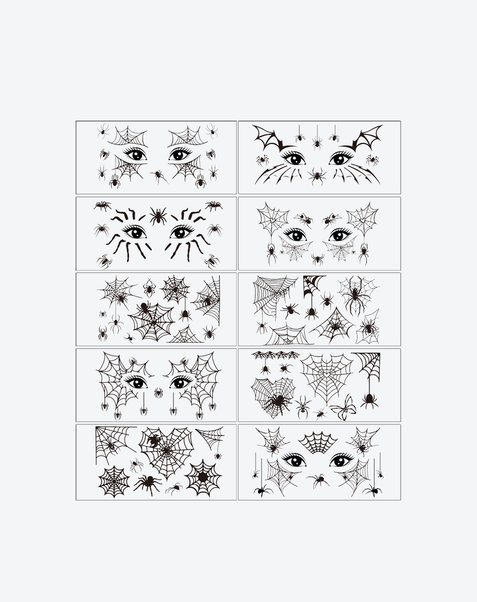 Halloween Spider Web Eye Tattoos