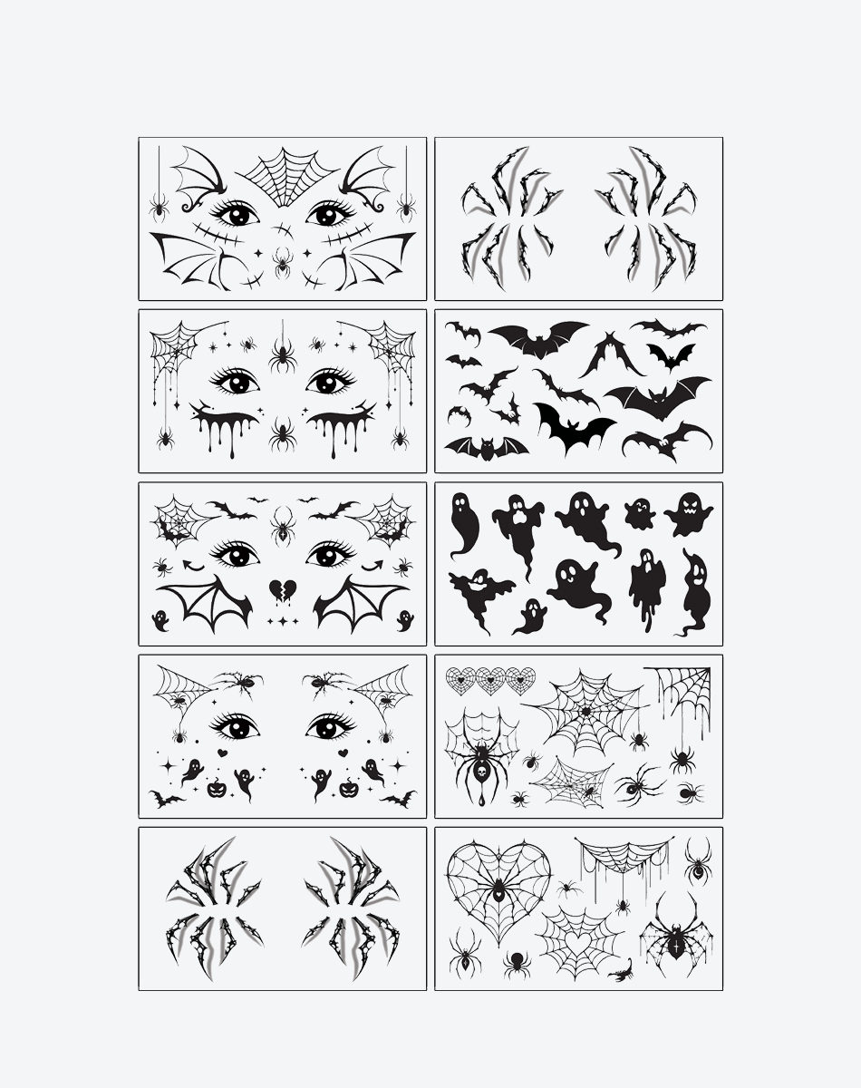 Halloween Spider & Ghost Temporary Tattoos