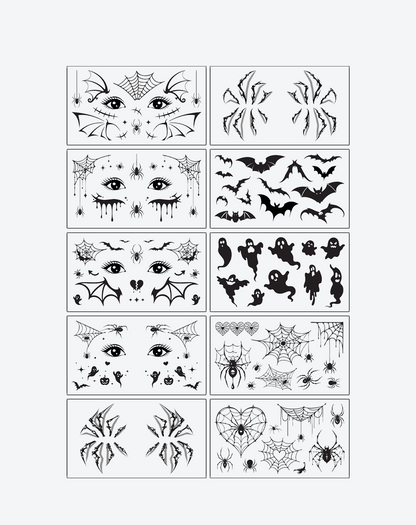 Halloween Spider & Ghost Temporary Tattoos