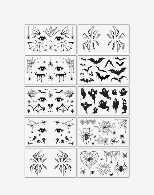 Halloween Spider & Ghost Temporary Tattoos