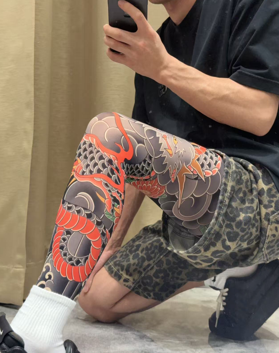 Tattoo Stockings | Sheer Fake Leg Tattoo