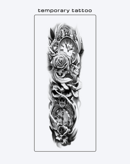 Skulls Clocks and Roses Traditional Tattoos