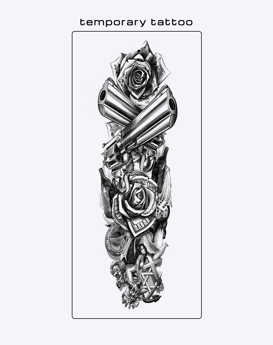 Knight of the Dark - Thorn & Rose Fake Tattoos