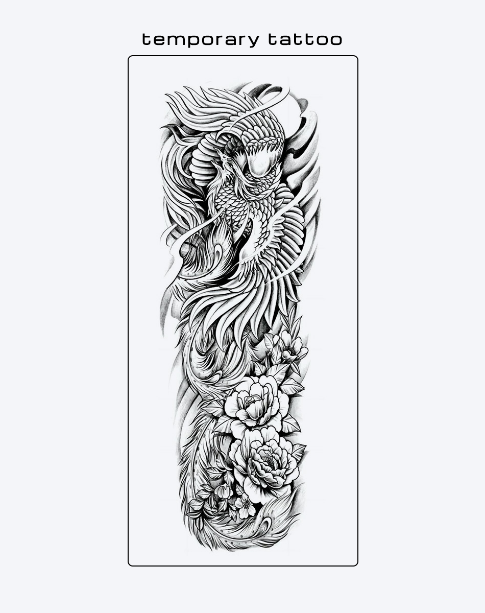 Phoenix & Totem Revival Temporary Tattoo - Power