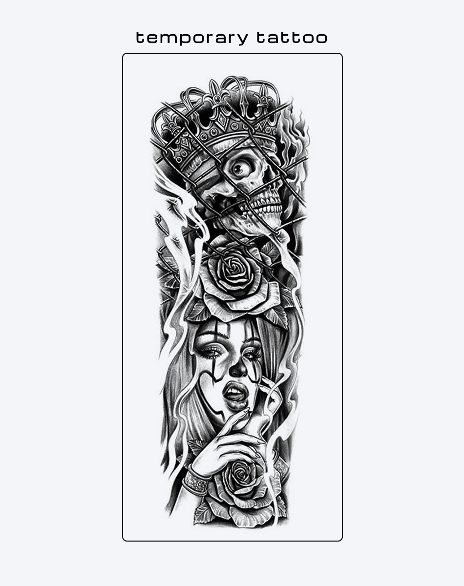 Knight of the Dark - Thorn & Rose Fake Tattoos