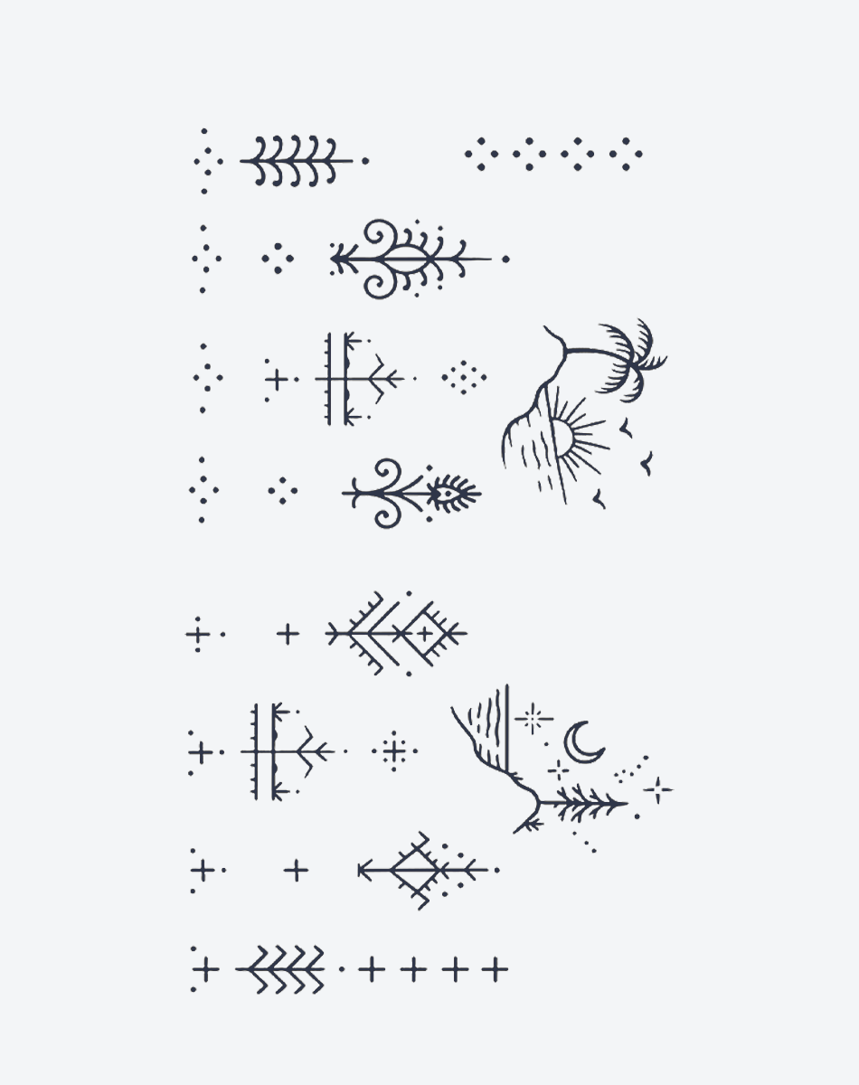 Sun & Moon Geometry temporary tattoo