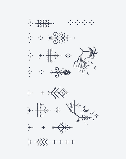 Sun & Moon Geometry temporary tattoo