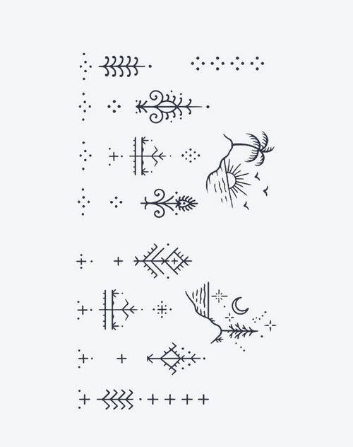 Sun & Moon Geometry temporary tattoo