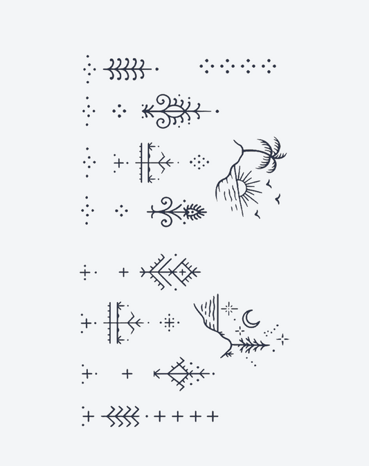 Sun & Moon Geometry temporary tattoo