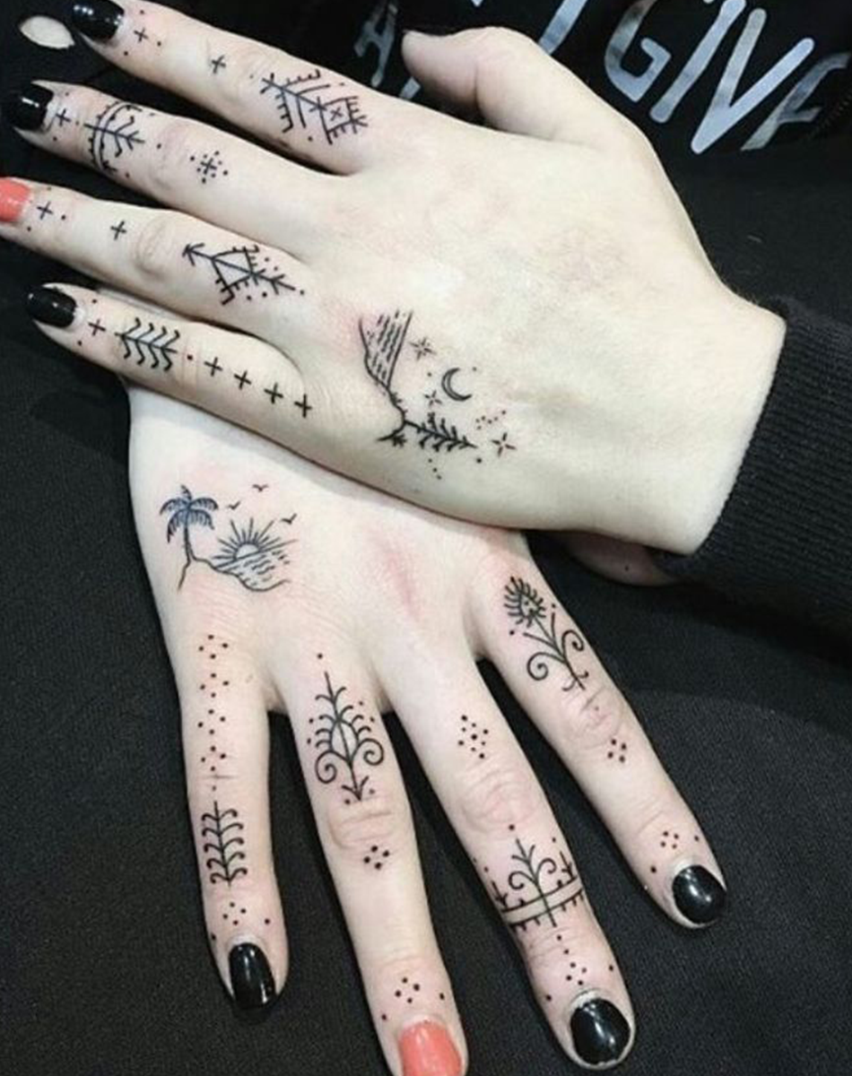 Sun & Moon Geometry temporary tattoo