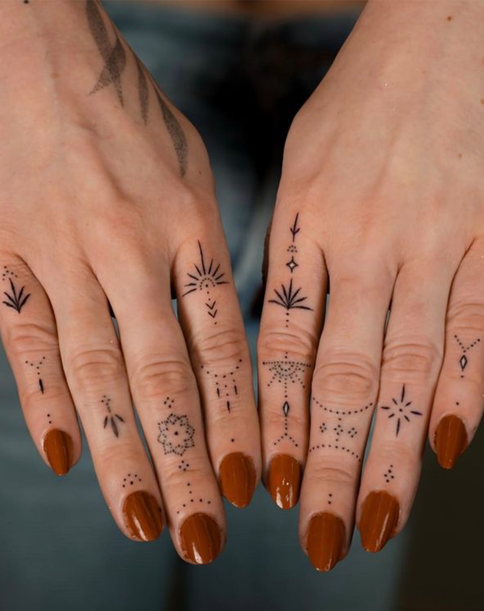 Minimal Geometric Body Art Temporary Tattoo