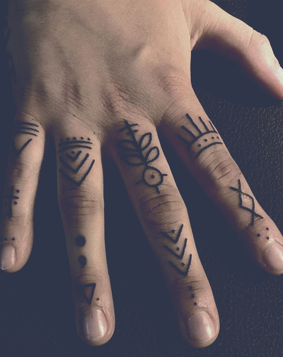 Geometric Symbol Design Temporary Tattoo