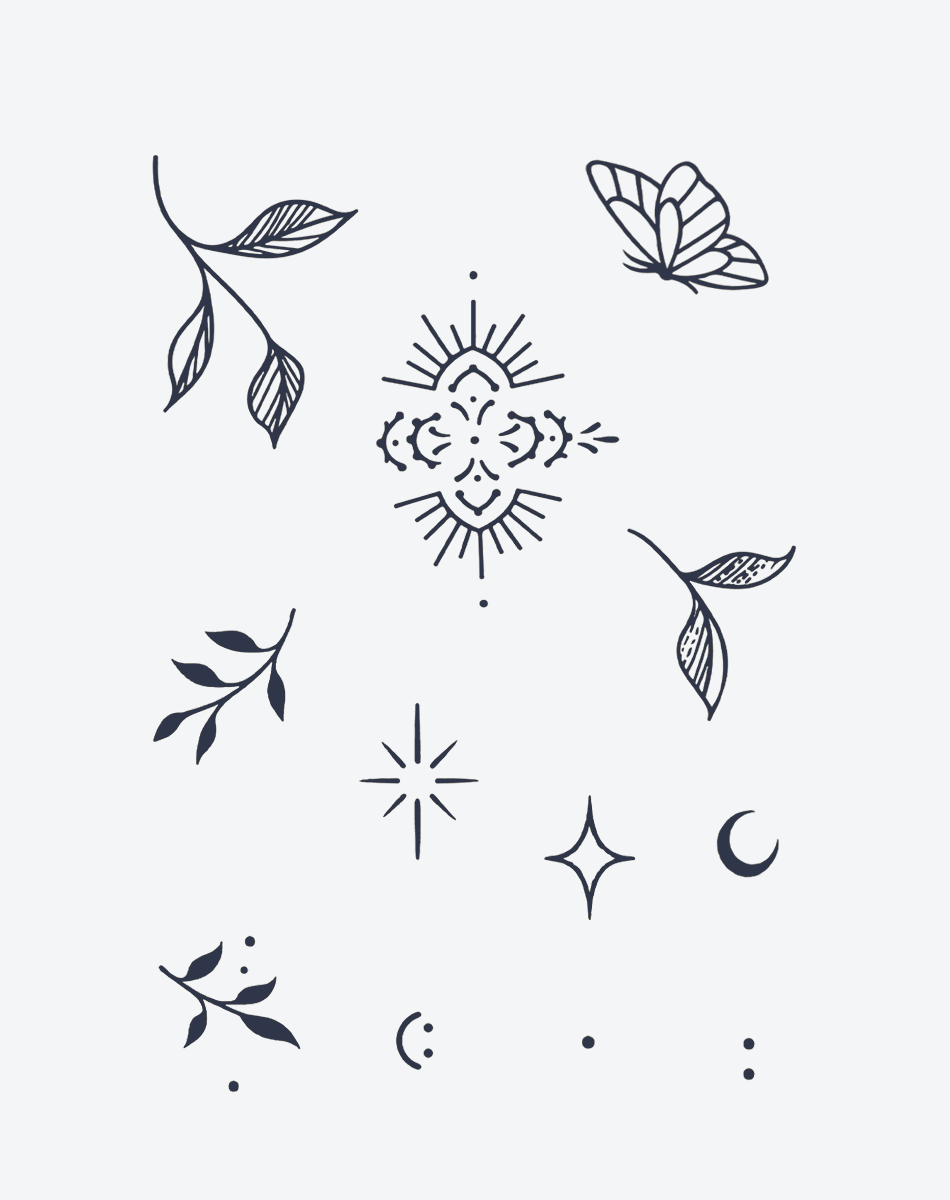 Temporary Tattoos - Celestial Flora Mandala Lace