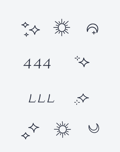 Temporary Tattoos - Cosmic Code 444 & Celestial