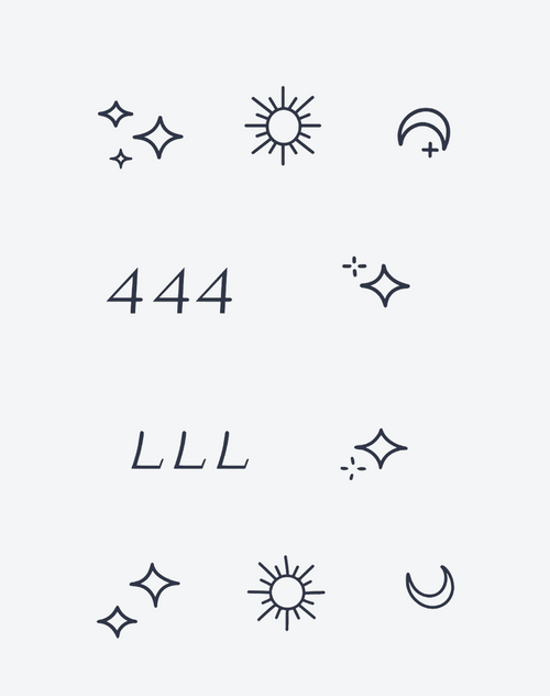 Temporary Tattoos - Cosmic Code 444 & Celestial