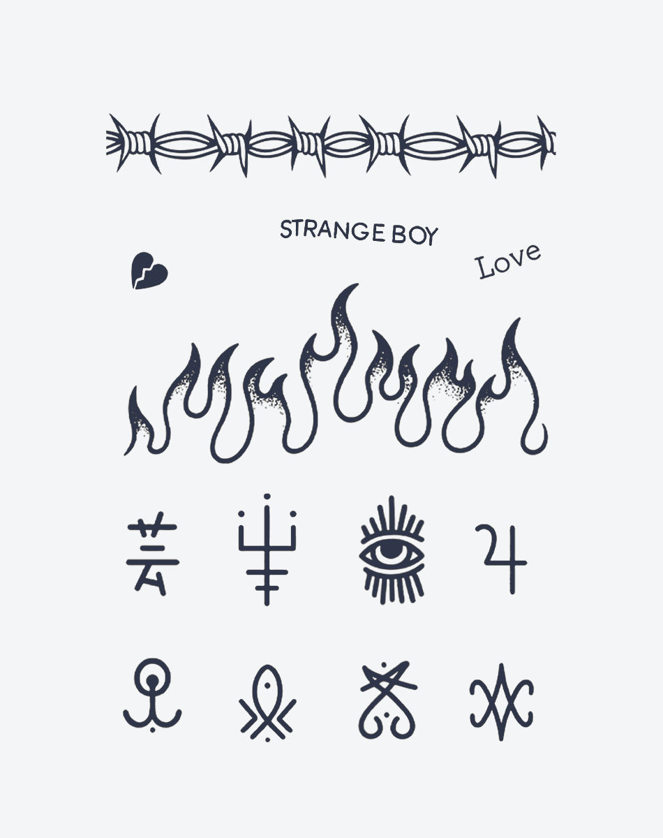 Temporary Tattoos - Rebel Sigils Micro Symbol Set