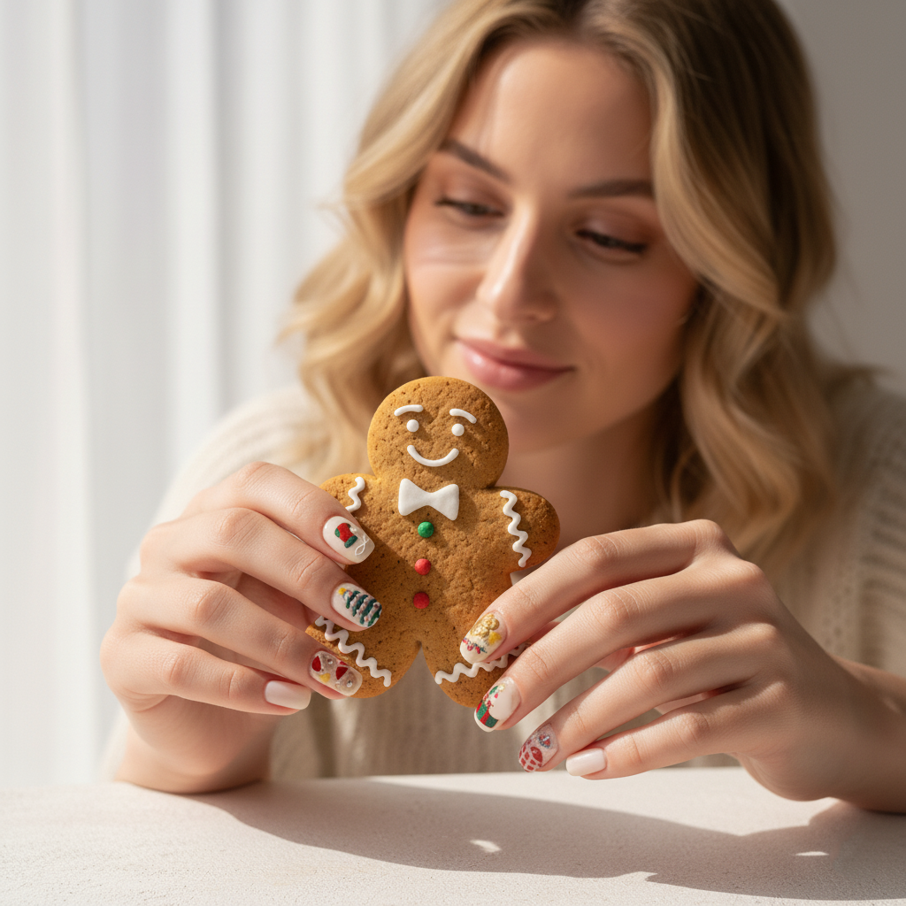 Vintage Christmas Bear Nail Decals