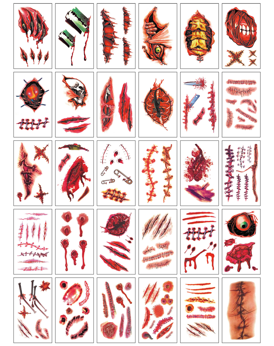 Scary Mouth Stickers | Halloween Temporary Tattoo